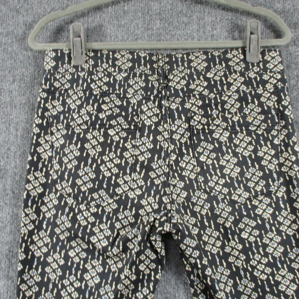 Pilcro Pants Women 28 Black Geometric Ankle Zip Serif Stretch Anthro Fit 30x28 - Picture 8 of 16